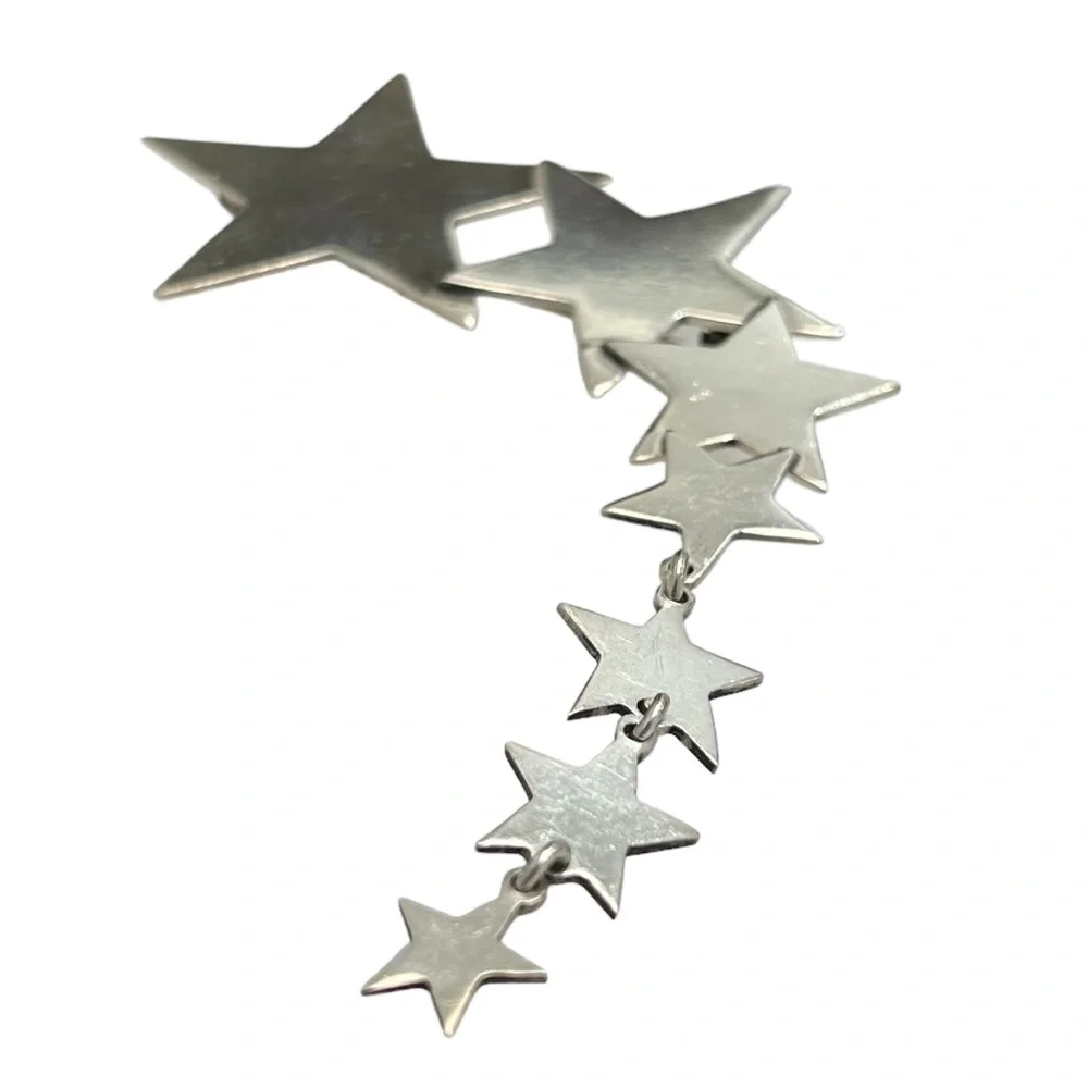 STERLING SILVER SHOOTING STARS STATEMENT BROOCH